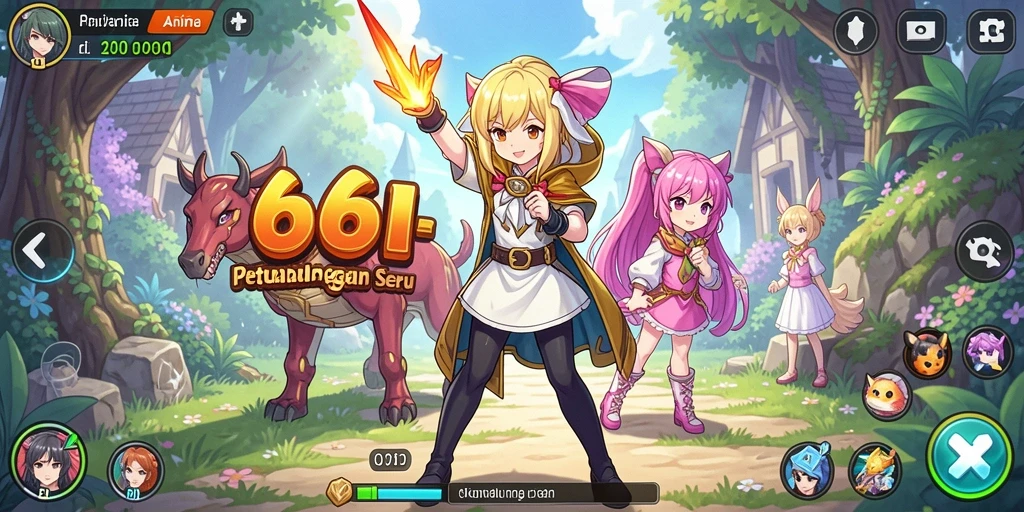 Tampilan permainan 666I yang menakjubkan dengan karakter anime.