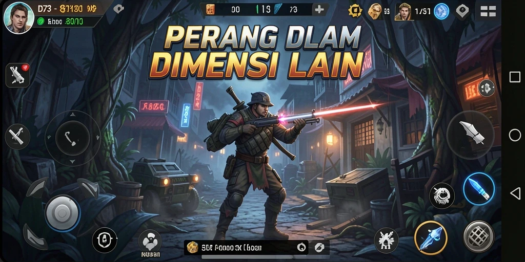 Tampilan gameplay D73 yang penuh aksi dan strategi menembak.