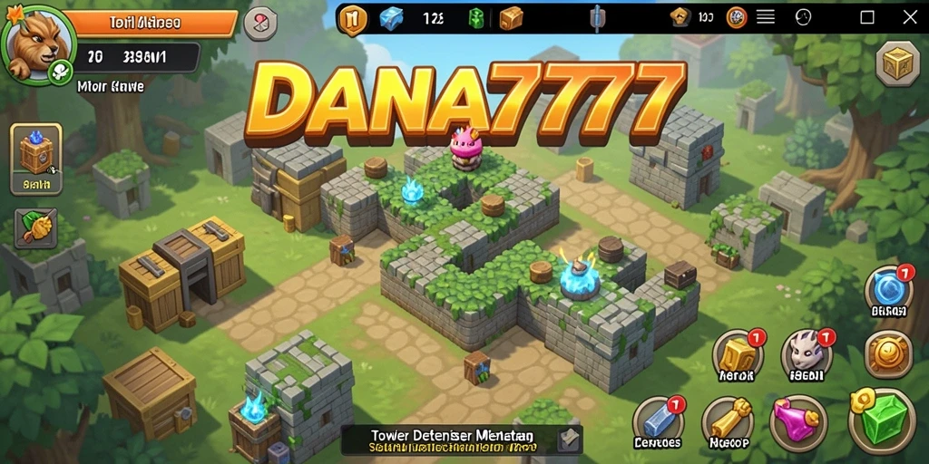 Tampilan gameplay DANA777 yang menegangkan dalam Tower Defense.