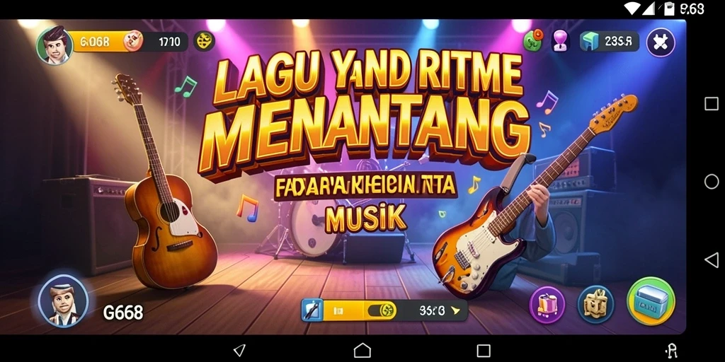 Tangkapan layar G668 menampilkan gameplay musik yang seru dan interaktif.