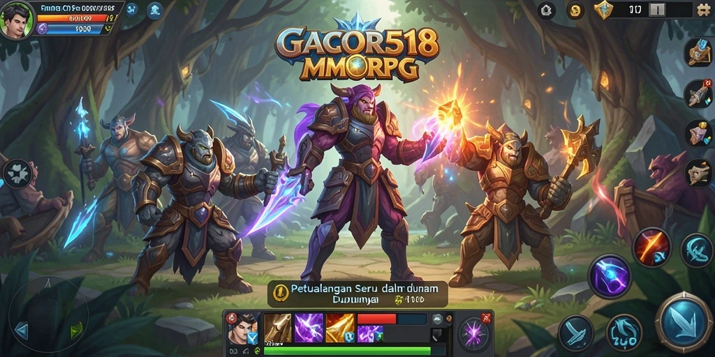 Tampilan gameplay menarik di dunia GACOR518 MMORPG.
