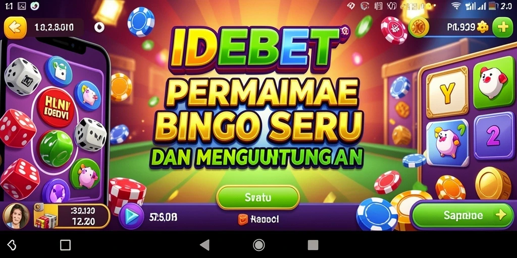 Screenshot gameplay Bingo di IDEBET dengan warna-warna cerah dan interaksi yang seru.