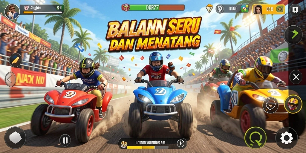 Gameplay menegangkan di lintasan balap IDR77 dengan mobil yang cepat.