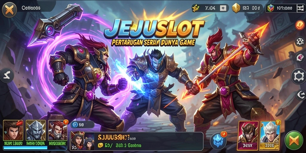 Screenshot JEJUSLOT menunjukkan aksi pertarungan yang intens dan menarik.
