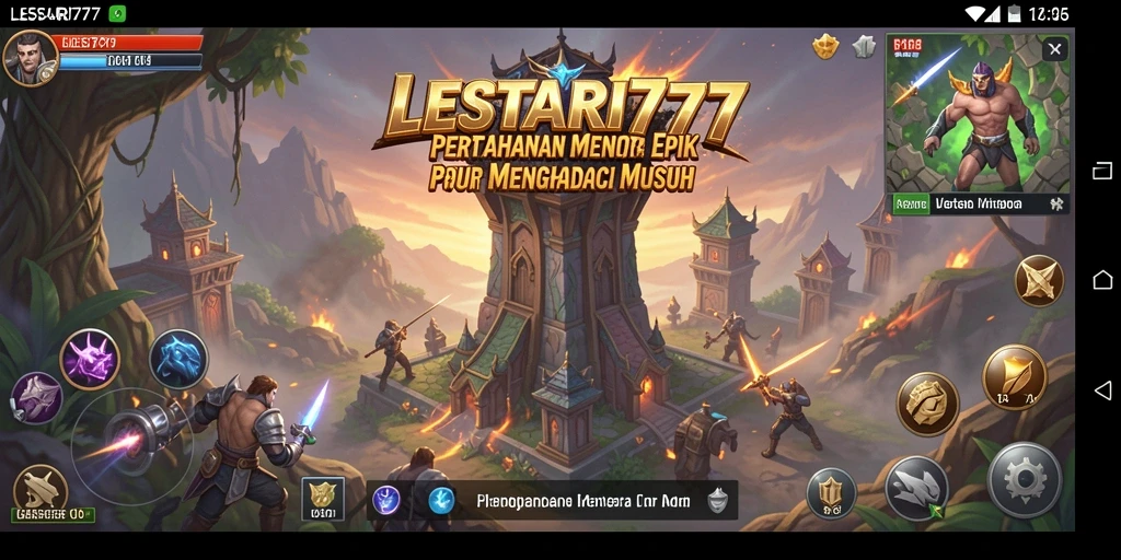 Tangkapan layar menampilkan aksi mendebarkan di LESTARI777 dengan konsep Tower Defense.