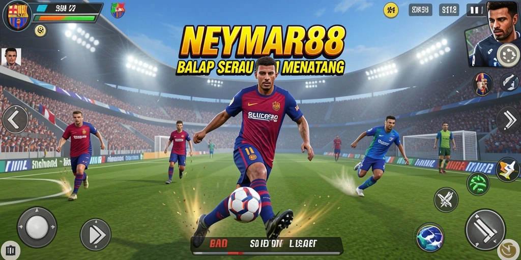 Tampilan gameplay seru dari NEYMAR88 dengan action balap cepat.