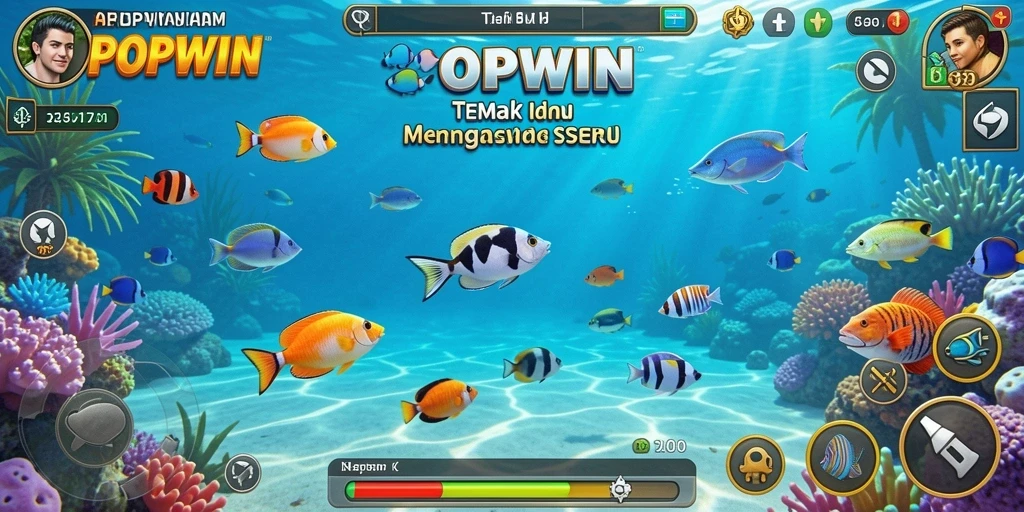Tampilan gameplay seru dalam menusuk ikan-ikan yang menggiurkan.