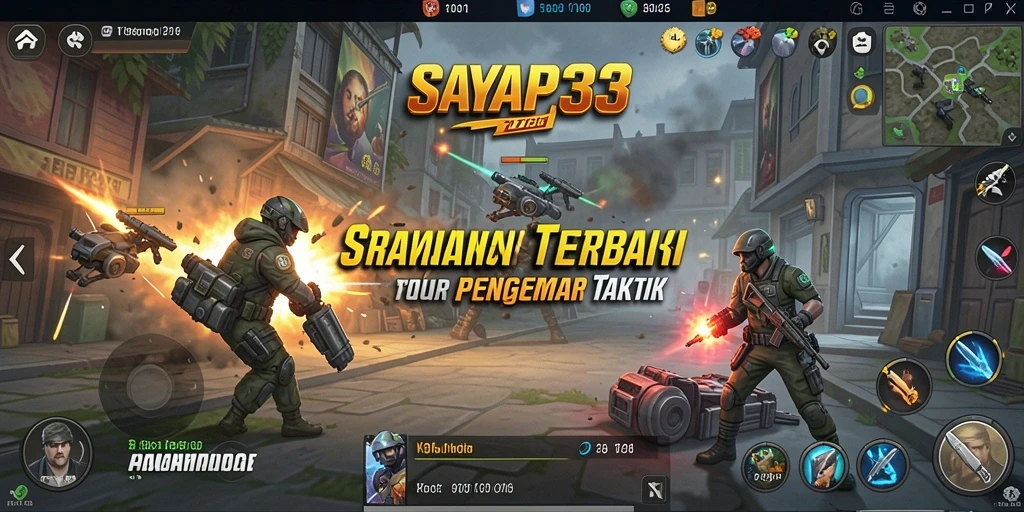 Screenshot utama SAYAP33 menampilkan momen pertarungan strategis yang intens.
