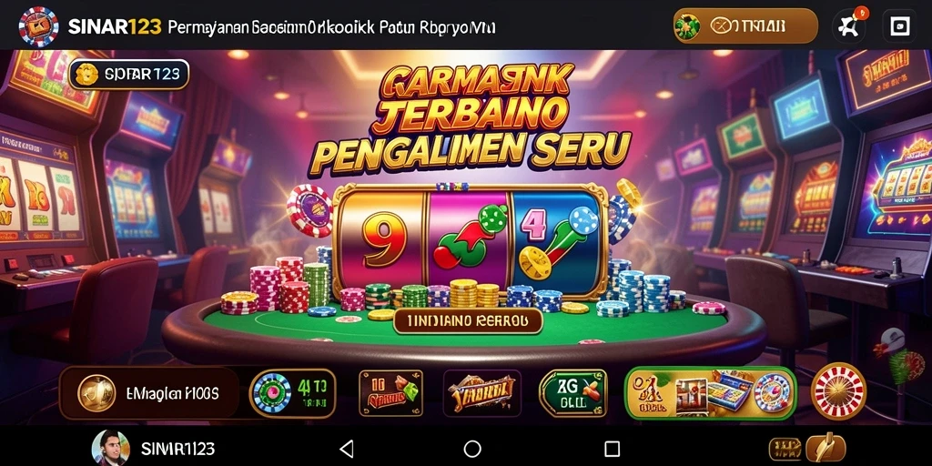 Tampilan menarik dari gameplay SINAR123 dengan suasana Kasino yang nyata.