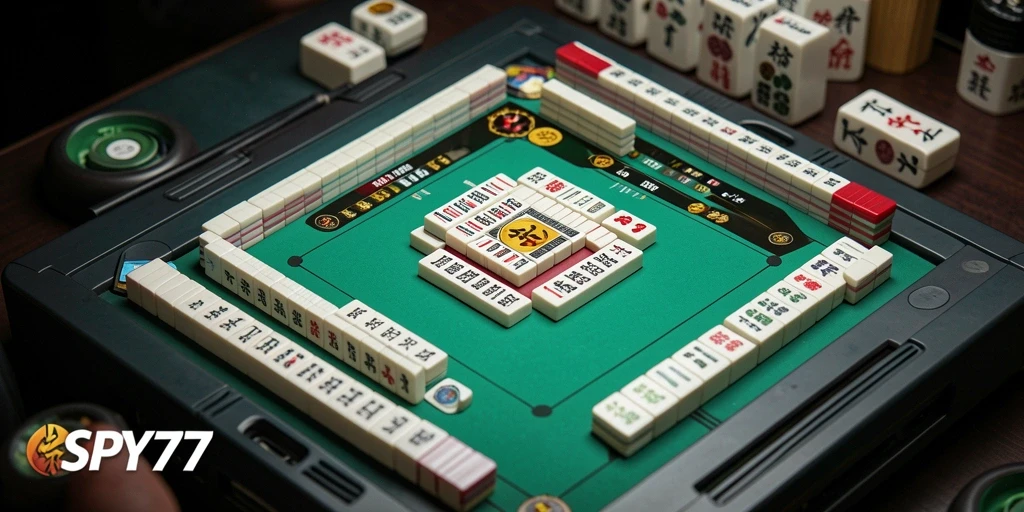 Tampilan screenshot SPY77 menampilkan gameplay Mahjong yang menarik.