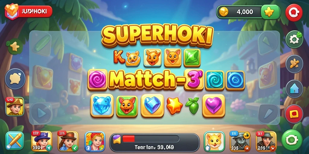 Cuplikan gameplay SUPERHOKI yang penuh warna dan menantang.
